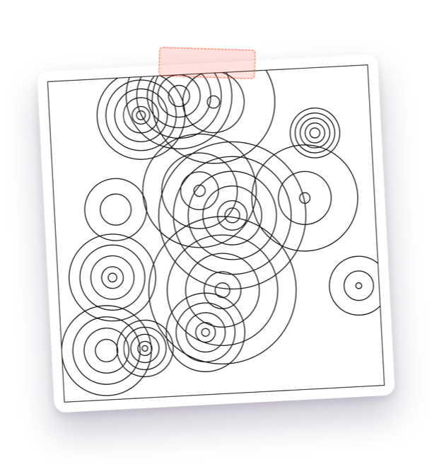 A blank Bubbles starter pattern printed on paper, ready to fill in