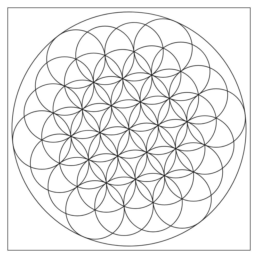 A free printable Flower of Life pattern from Doodles.live