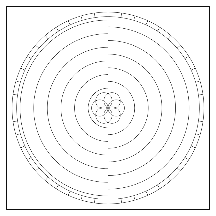 What a Labyrinth pattern looks like, generated with Doodles.live